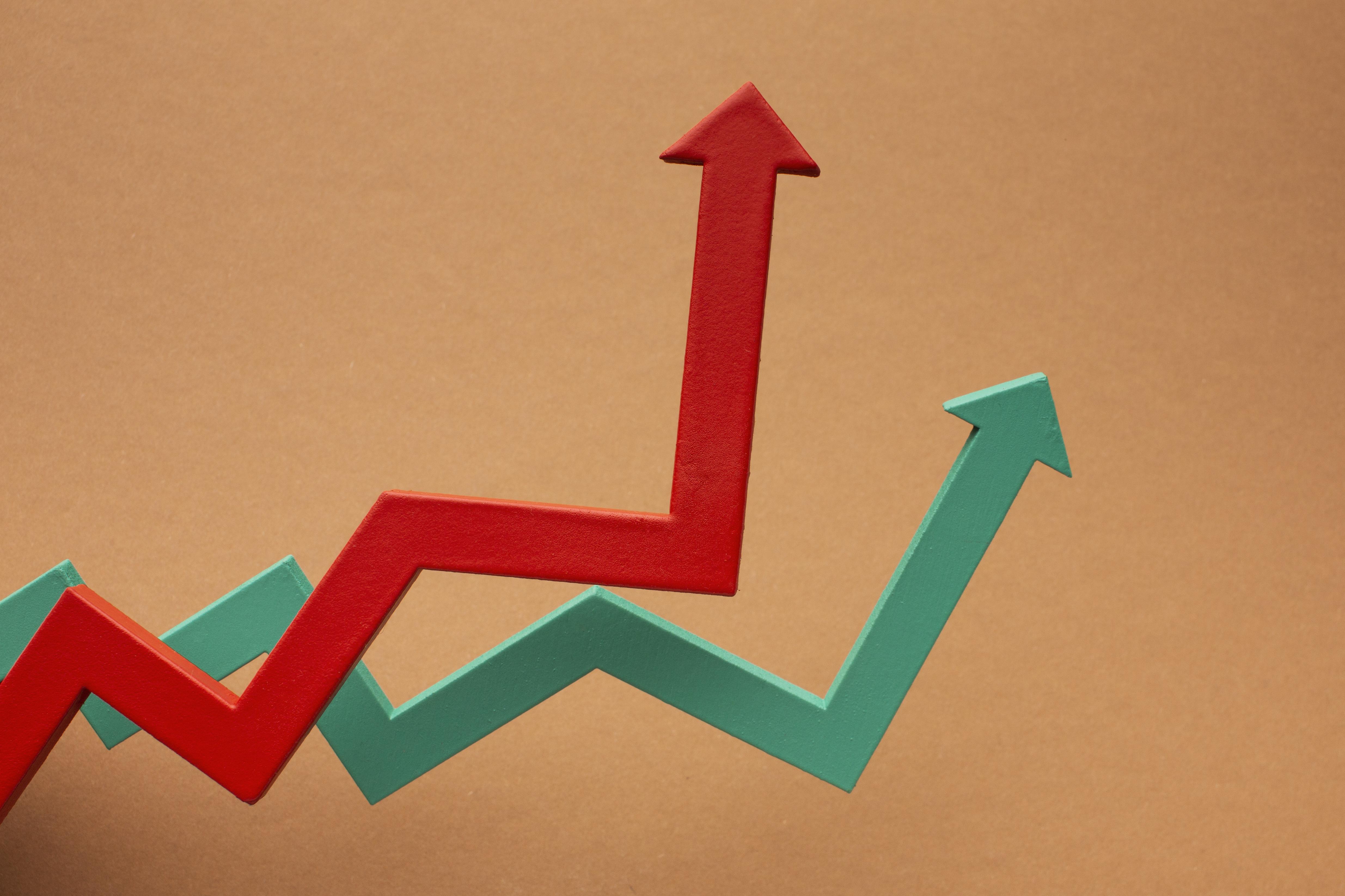 Flat Lay Statistics Presentation With Arrows